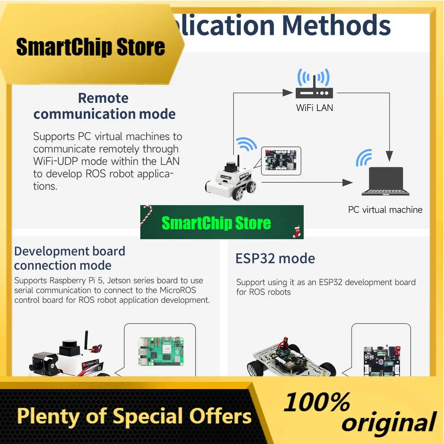 SmCpYahboom Micro Ros Robot Expansion Board Control Ros2 With Esp32 6 Axis Imu Sensor Servo Motor Drive For Raspberry Pi 5