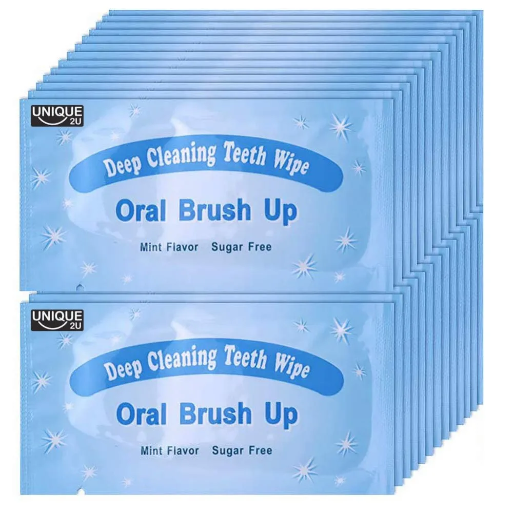 Disposable Textured Dental Wipes for Deep Cleaning Teeth and Gums Mint Flavor 100 Count Pack Oral Hygiene Fresh Breath Finger Brush Toothbrush Alternative Portable Travel Convenient Teeth Cleaning Wipes for Adults Kids view 6