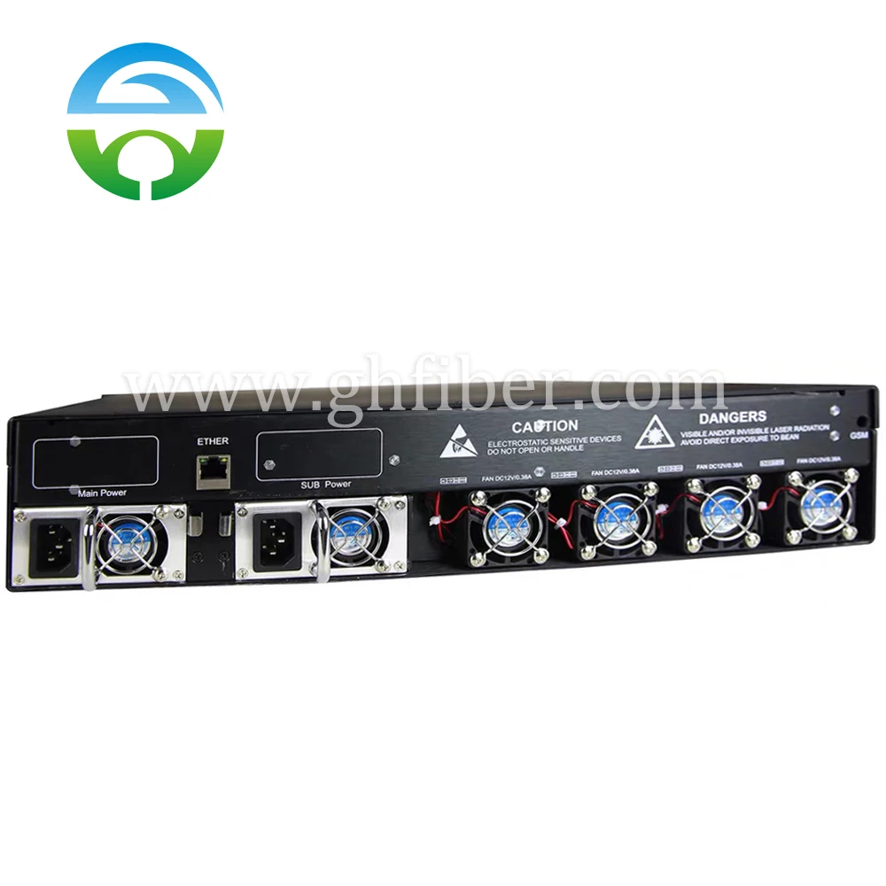 Amplificador óptico con fuente de alimentación dual, CATV YDFA, 32 vías, WDM EDFA, 1550 nm