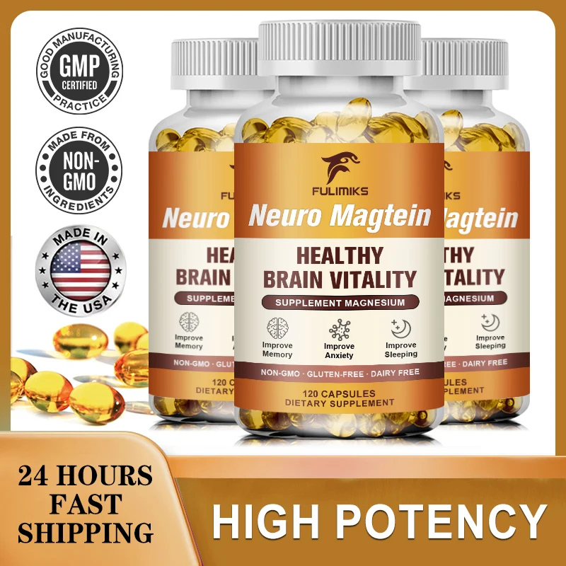 

Neuro Magtein Magnesium Malate Capsules Magnesium Supplement, Energy Production & Construction Support & Brain Health
