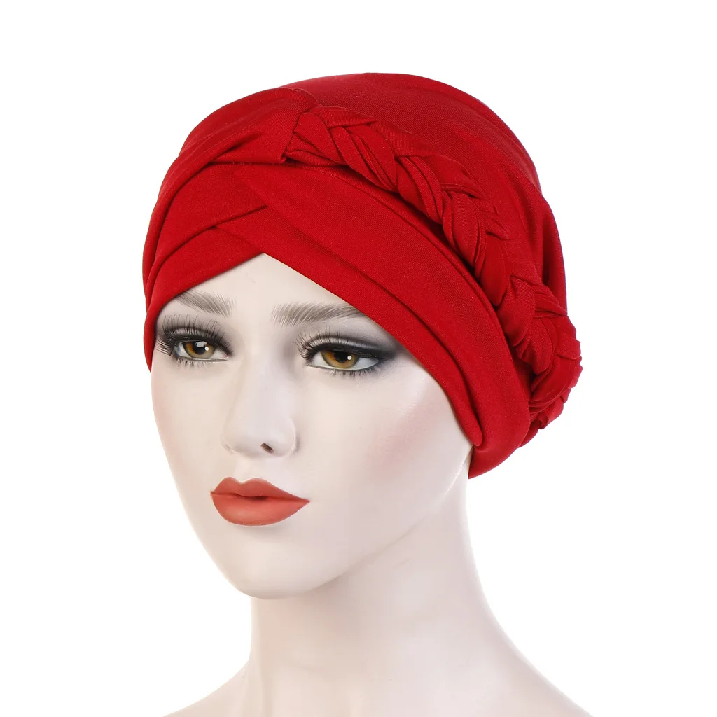 New Muslim Baotou Hat Milk Silk European and American Solid Color Monochrome Single Side Whip Headscarf Hat