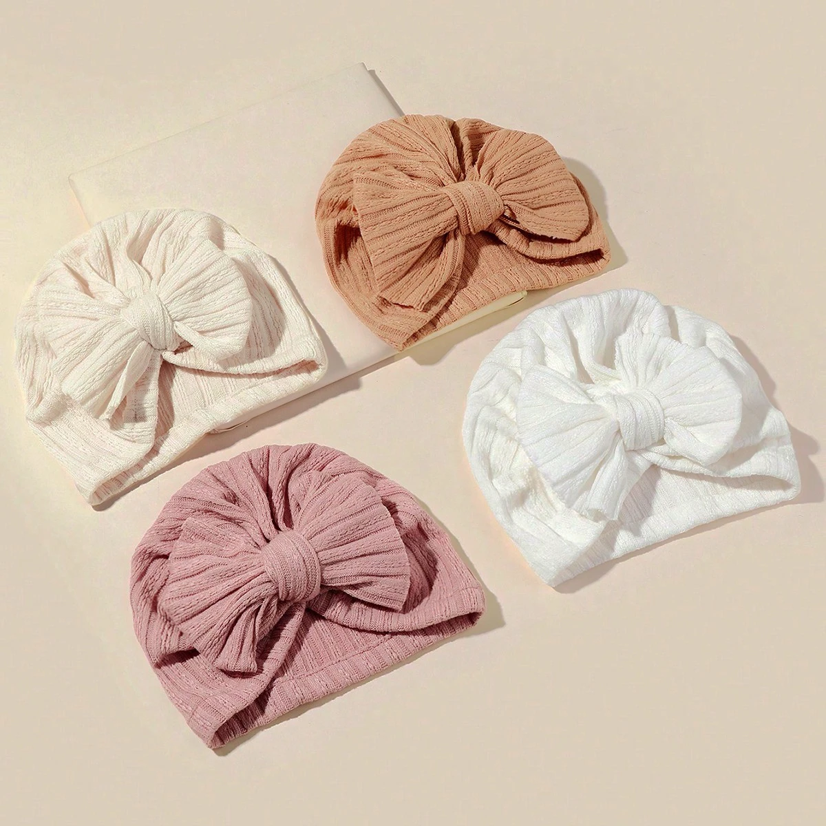 หมวกไหมพรมเด็กทารก ฤดูใบไม้ร่วง ฤดูหนาว น่ารัก สีพื้น หมวกเด็กผู้หญิง โบว์ใหญ่ หมวกผ้าโพกหัว นุ่ม หมวกเด็กอ่อน ฤดูใบไม้ผลิ หมวกบีนนี่ ผ้าพันศีรษะ