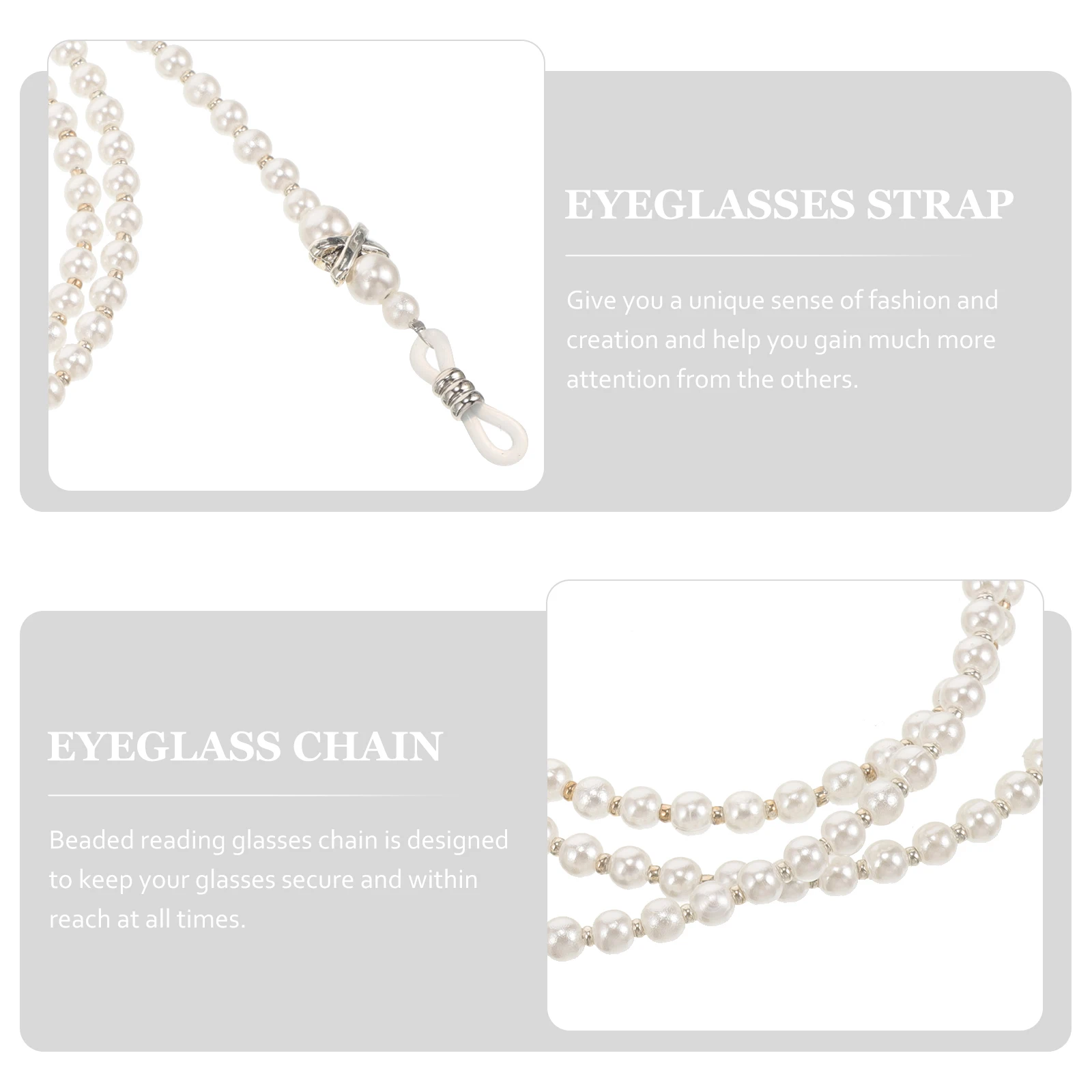 

Eyeglasses Chain Soft Eyeglass Chains For Women White Necklace Holder Glasses Strap Beaded Lanyard Travel Events Pearls