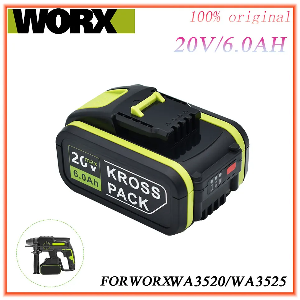 

6000mAh 5.0Ah Original Worx 20V Battery Li-ion Battery WA3553 WA3551 WA3572 WA3553 WX390 WA3551 WX176 WX178 WU268 D