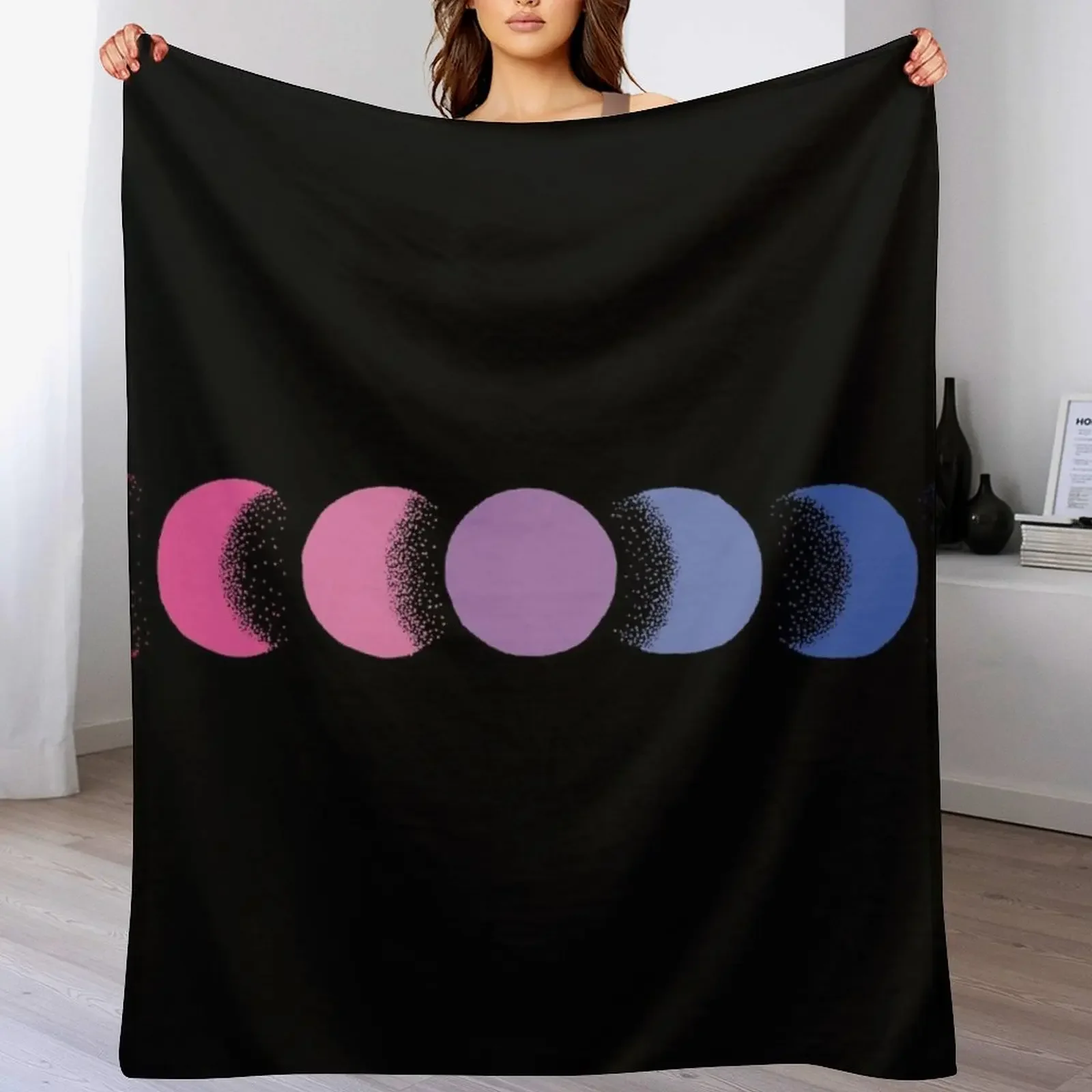 

bisexual moon phases Throw Blanket Sofa Blankets For Bed Luxury Designer Picnic Blankets