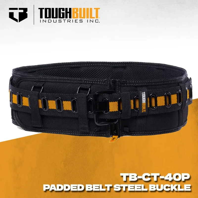 TOUGHBUILT TB-CT-40P Padded Belt Steel Buckle / Back Support Thickened and Widened Metal Buckle Waist Protection Belt