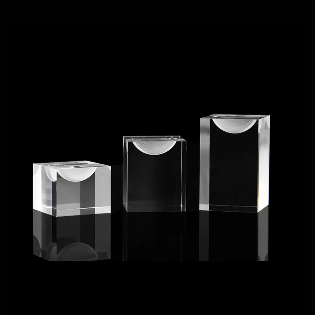 

3pcs Acrylic Ring Holder Clear Jewelry Display Stand Organizer Storage Rack Decorative Showcase For Home Bedroom Bathroom Gift