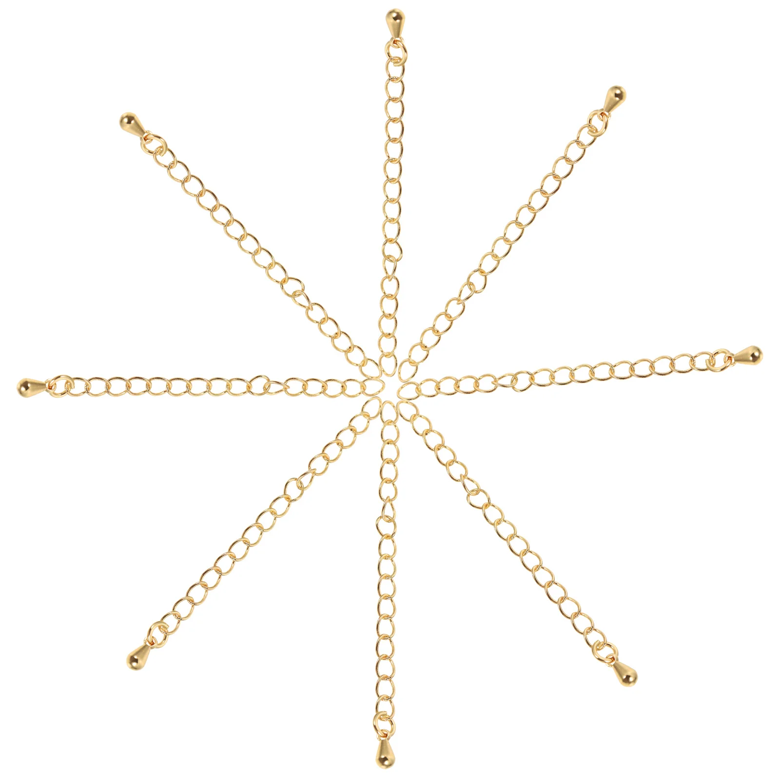 

8pcs Extension Chain for Necklaces Bracelets Anklets DIY Jewelry Gold Necklace Extenders Making Smooth Practical