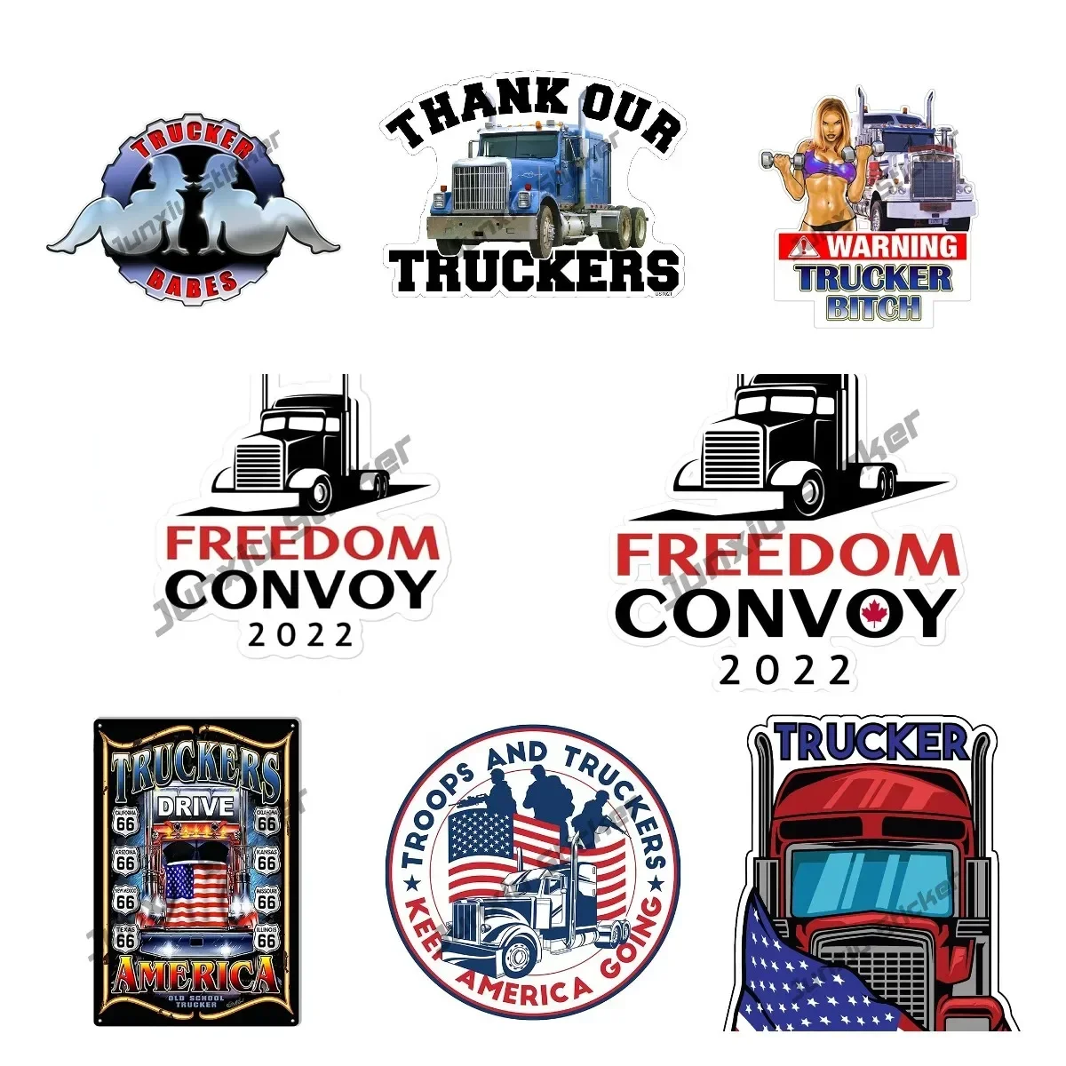 Thank Our Trucker Stickers -Car Truck Bumper Vinyl Decal Support Freedom Trucker Diesel Car Sticker Vinyl Decal LIKE TO GAT
