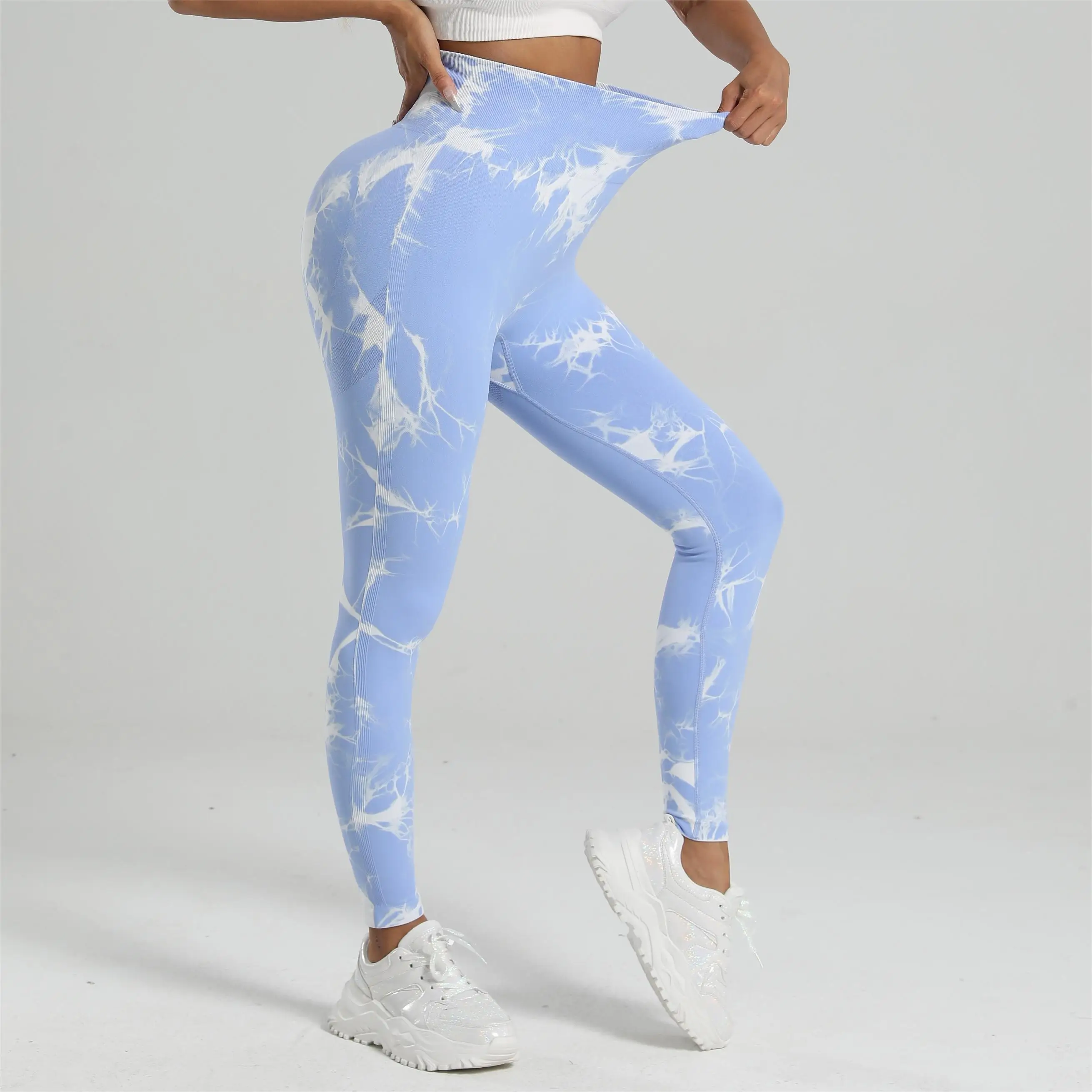 Women Tie Dye Gym Leggings Seamless Yoga Workout Sports leggin High Waist Scrunch Butt Lifting Outdoor Pants Elastic Tights