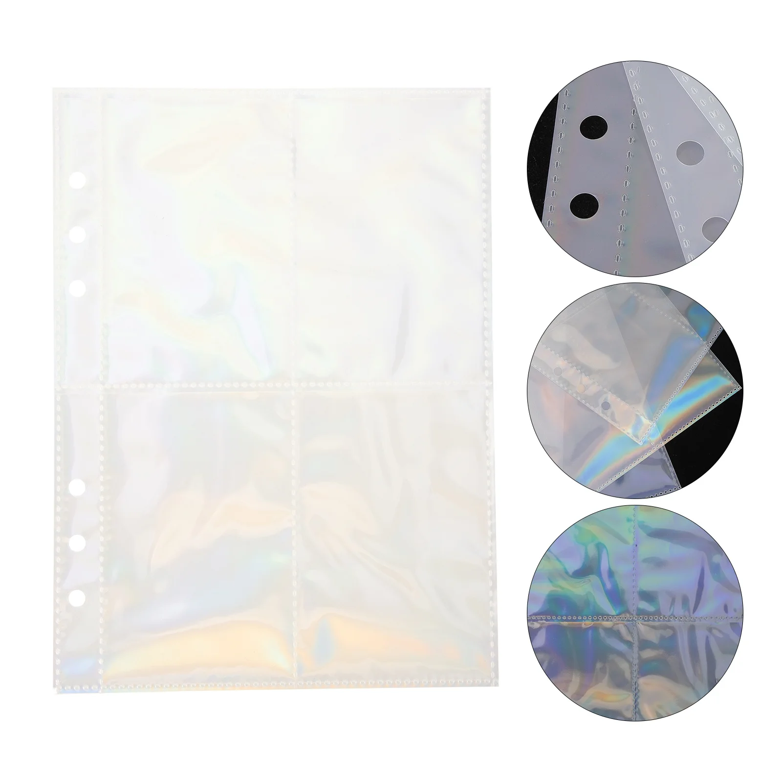 

10 Sheets Binder Photo Sleeve Refill Pages Thickened Transparent Photo Album Pages Practical Design for Photos Business Cards