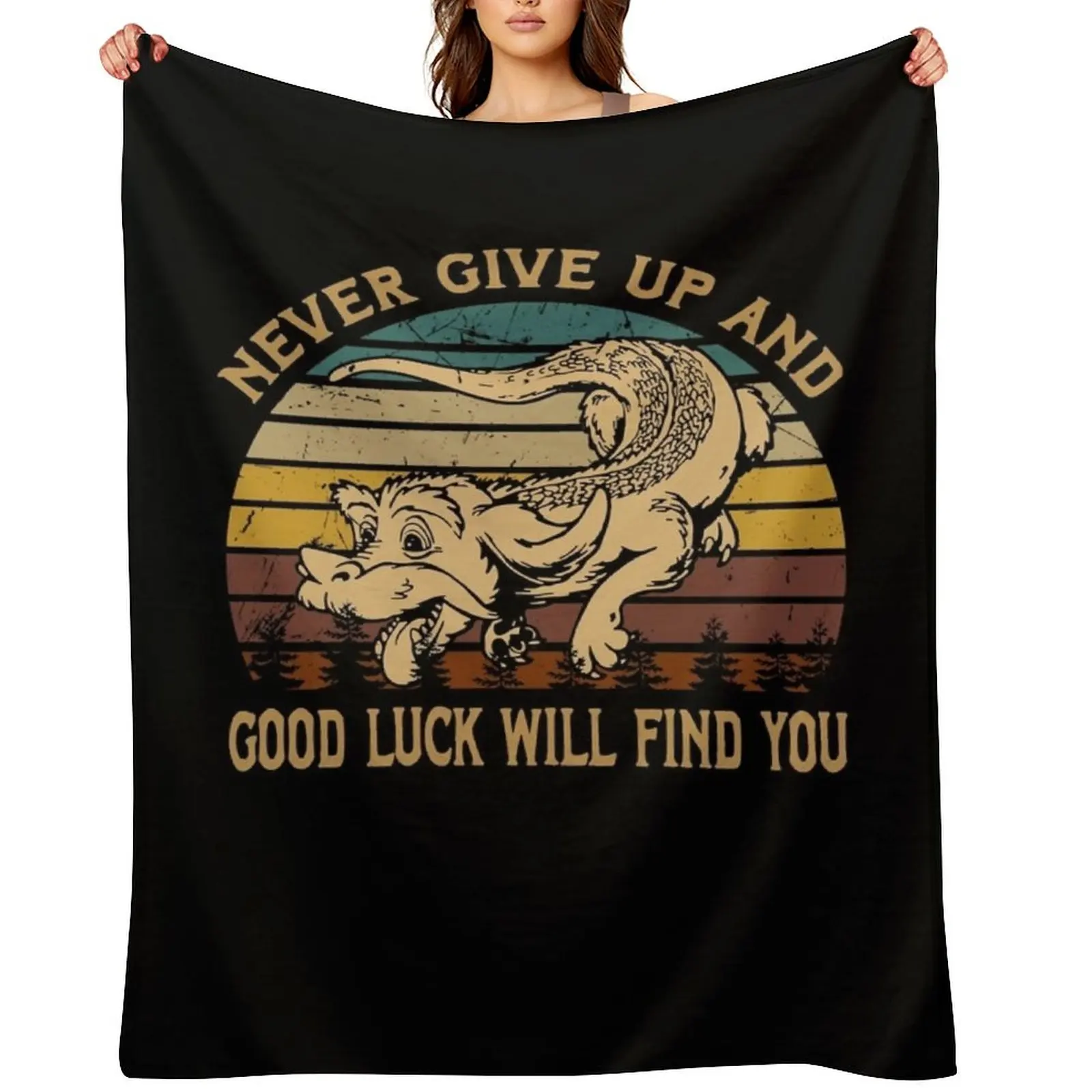 

Funny Gift For Graphic Neverending Arts Story Films Never Give Up Gifts For Fan Throw Blanket Cute Fashion Sofas Blankets