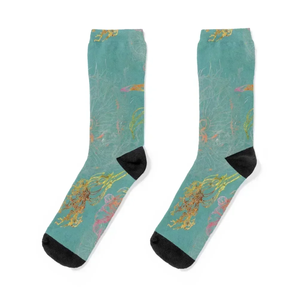 

Birthday Tulips and Jellies in Teal RB Socks retro Rugby Stockings compression gift Man Socks Women's