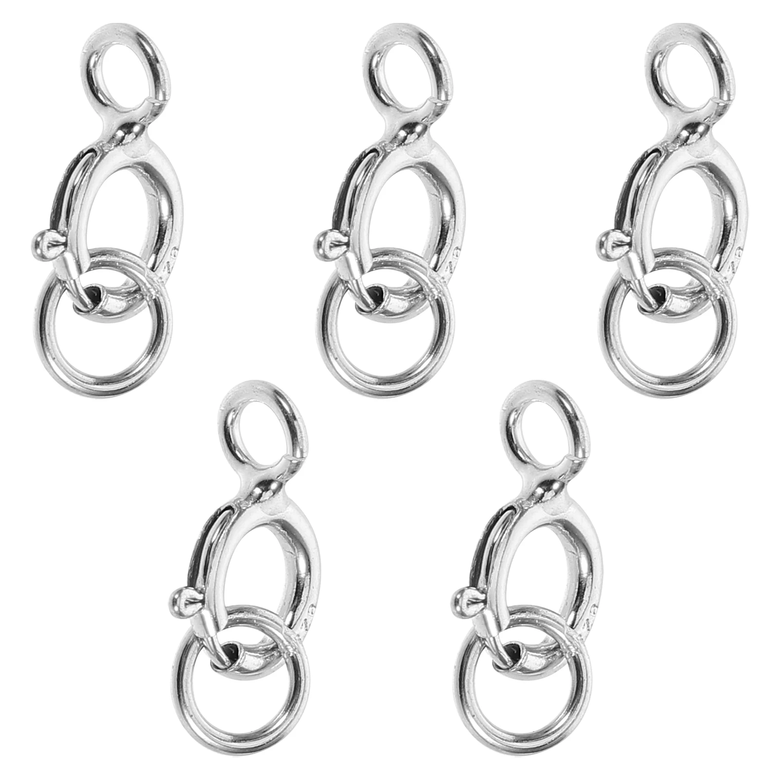 

5pcs Necklace Buckle 925 Sterling Silver Connector Charms Round Clasp for DIY Jewelry Making Bracelets Necklaces Extender Clasps