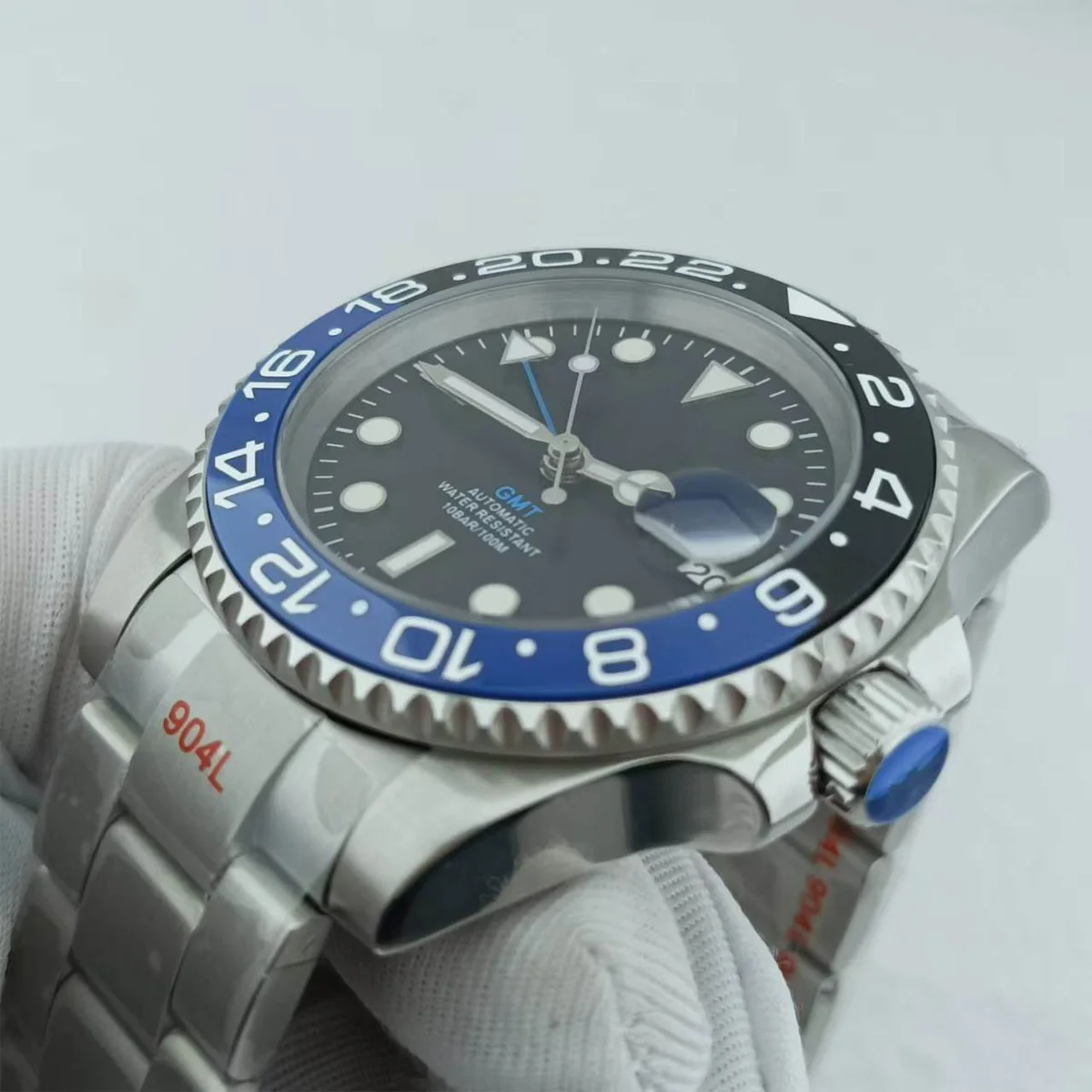 S logo GMT Watch Stainless steel Luminous dial 40mm Case Mechanical Waterproof Wrist Watch Install NH34 movement