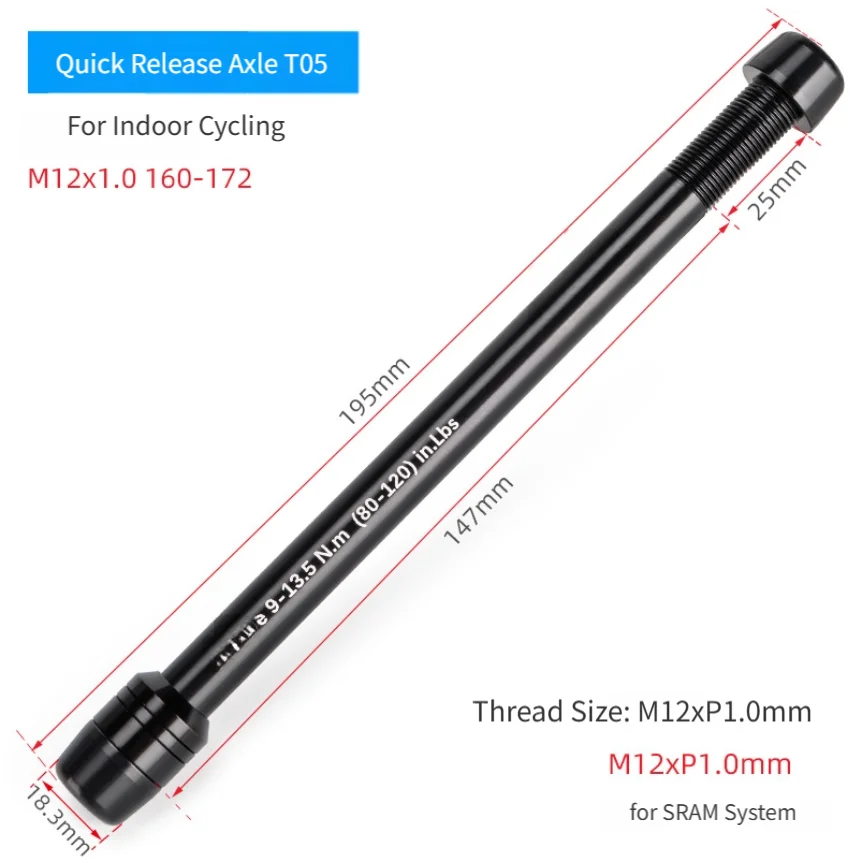 Alloy Bicycle Thru Axle M12x1.5 M12x1.75 For Indoor Trainer Conversion Kit With Spacers Hex Socket Secure Fit for Mountain for