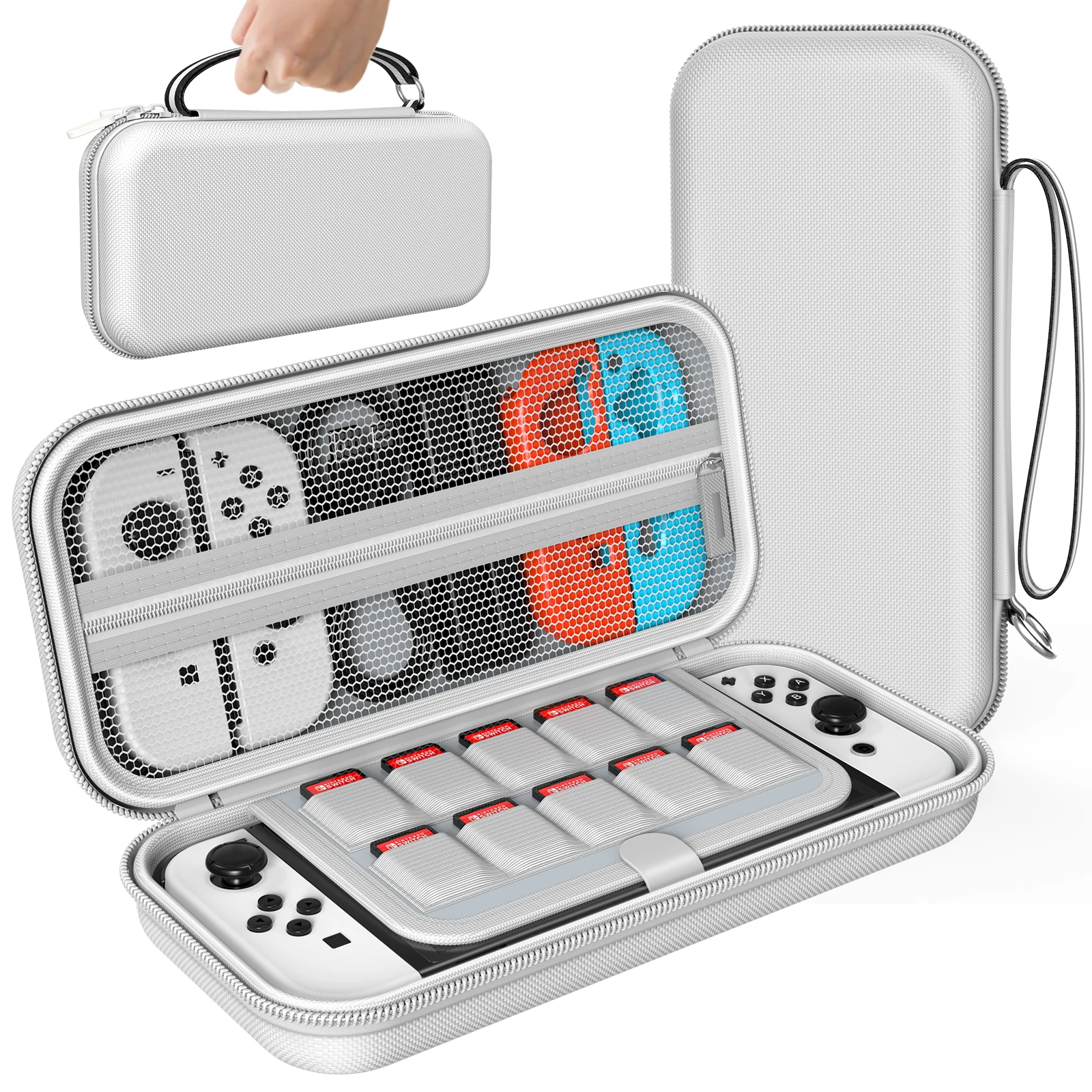 Estuche de transporte Compatible con Nintendo Switch y Nintendo Switch modelo OLED, estuche portátil de viaje para accesorios y consola