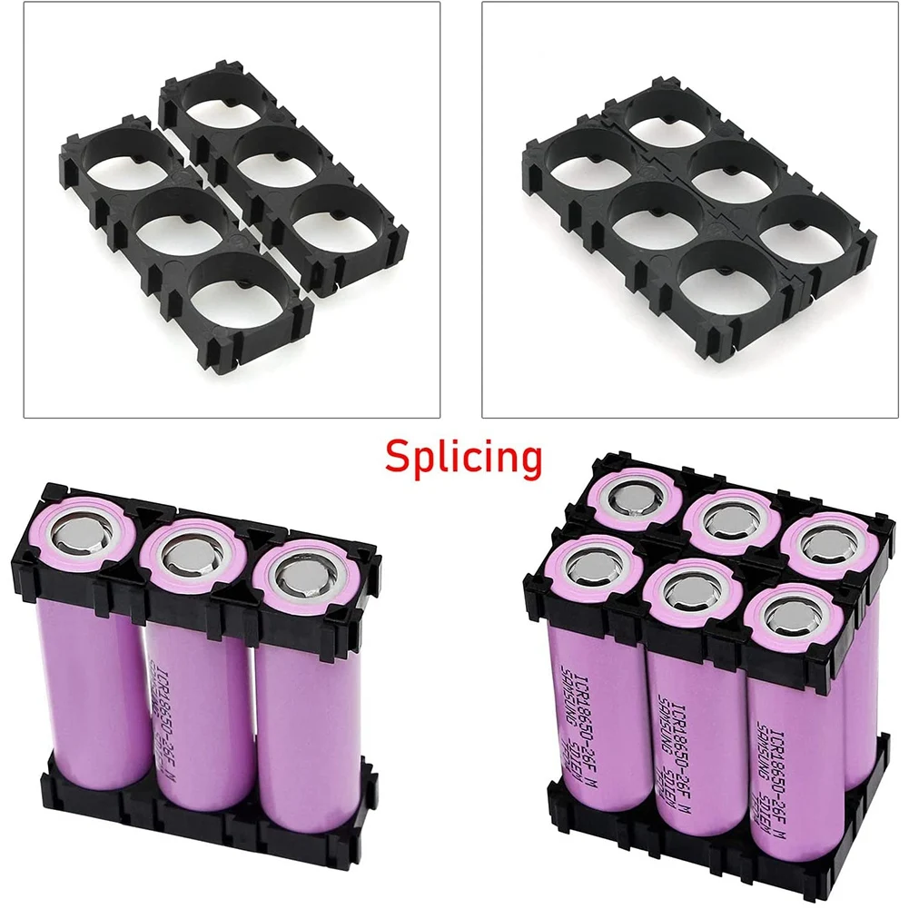 A39R-30Pcs Splicing Battery Support 18650 Lithium Battery Bracket 3 Cell Spacer Lithium Battery Plastic Holder Bracket