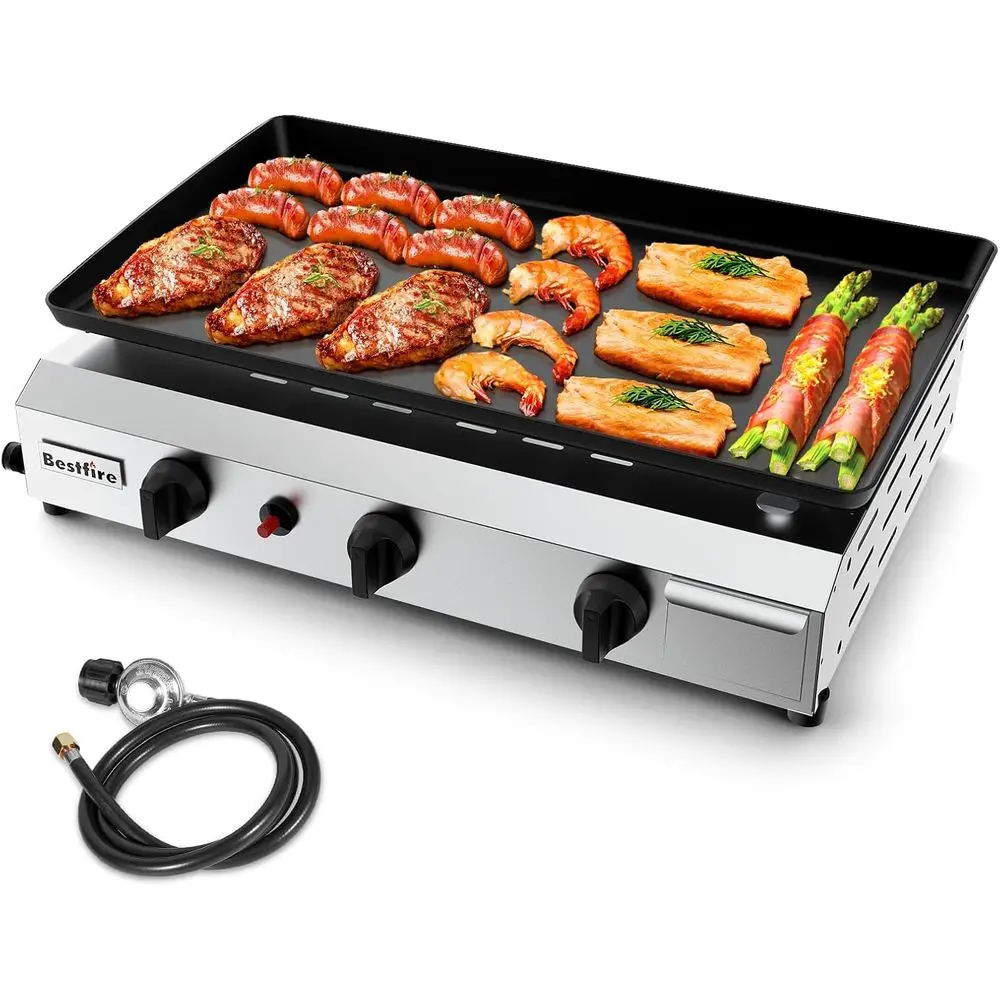 

23 Outdoor Propane Griddle with 30,000 BTU Burners - Portable Grilling Station for BBQ and Camping