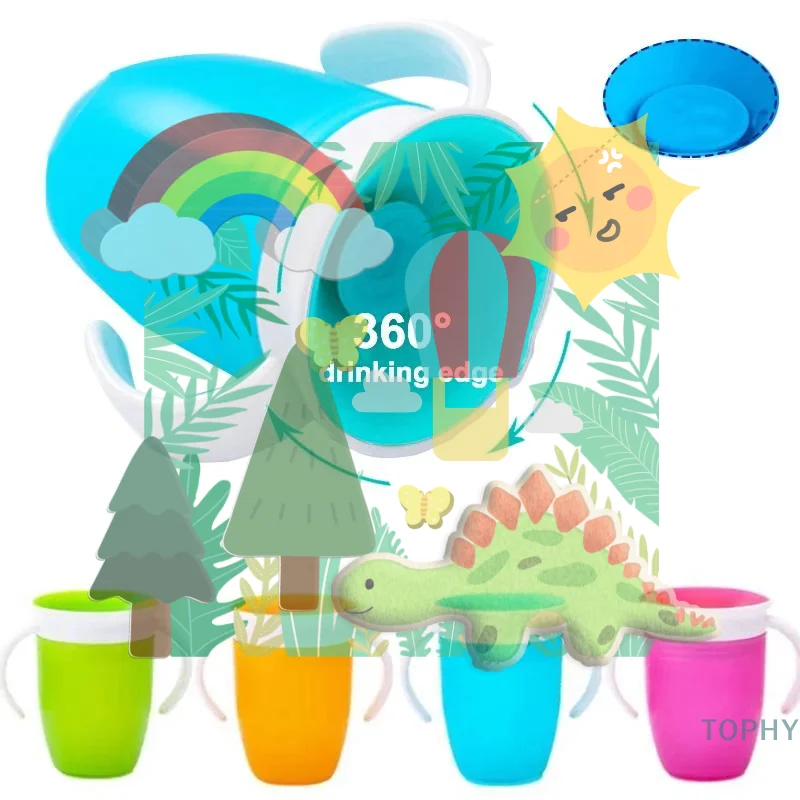 

Волшебные детские чашки, которые можно перевернуть, обучающая чашка для питья для малышей, герметичная детская чашка для воды, бутылка 240 мл, обучающая чашка Copos, детская чашка