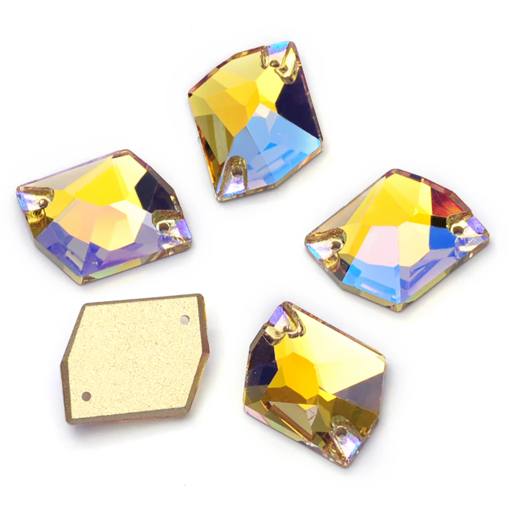 Pubrilex Abgeschrägte Strass-Mischformen zum Aufnähen für Kleider, Skateranzüge, Gymnastikbekleidung und Accessoires – New Paradise Shine – Detail 10