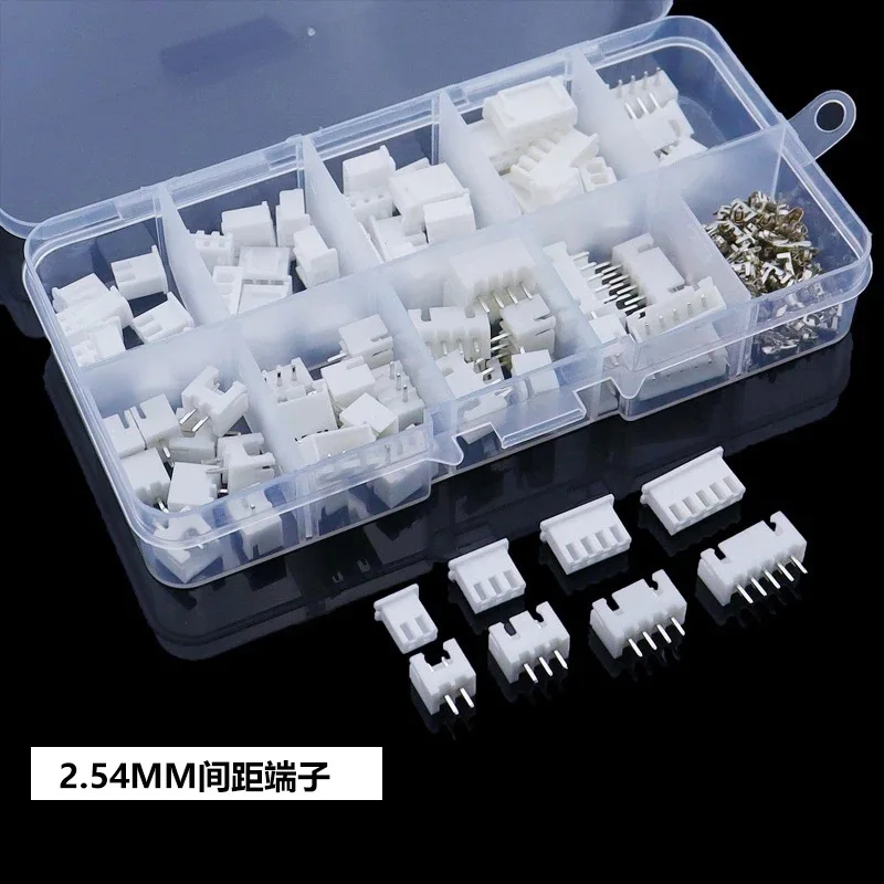 230Pcs/Box XH2.54 JST Wire Connector Kit 2.54mm Pitch 2/3/4/5Pin Terminal Kit Male Female Housing Pin Header PCB Adaptor XH Set