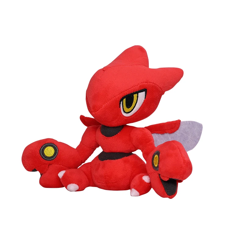 16cm rojo Scizor Pokemon juguetes de peluche muñeca de Anime lindo Kawaii Mantis Pokémon Plushie cumpleaños relleno regalo para niños Navidad