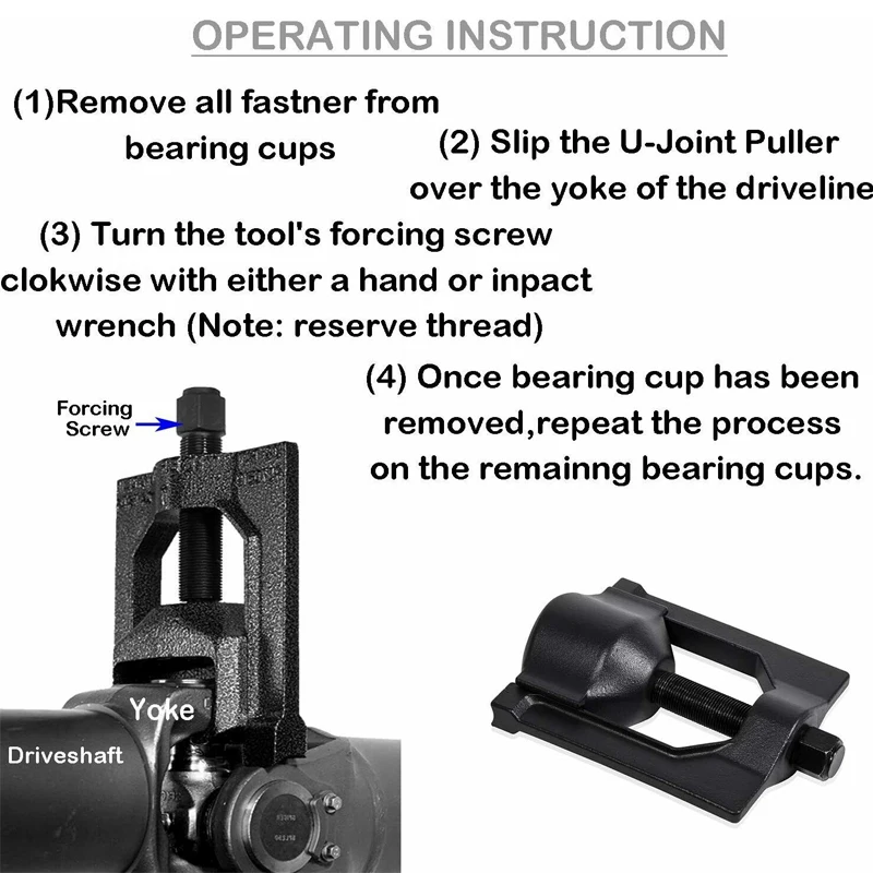 10102 Auto U Joint Pullers 1.5 to 2.2 For Class 7 & 8 Trucks and Machinery Puller Fits Spicer Drivelines Meritor Rockwell RPL