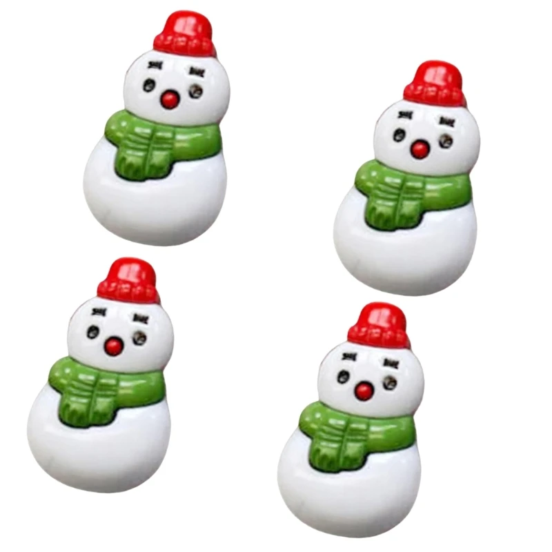 Pack of 4 Christmas Snowman Knob Covers Cabinet Knob Decorations set for Festival Cabinet Decoration in Kitchen & Bedroom