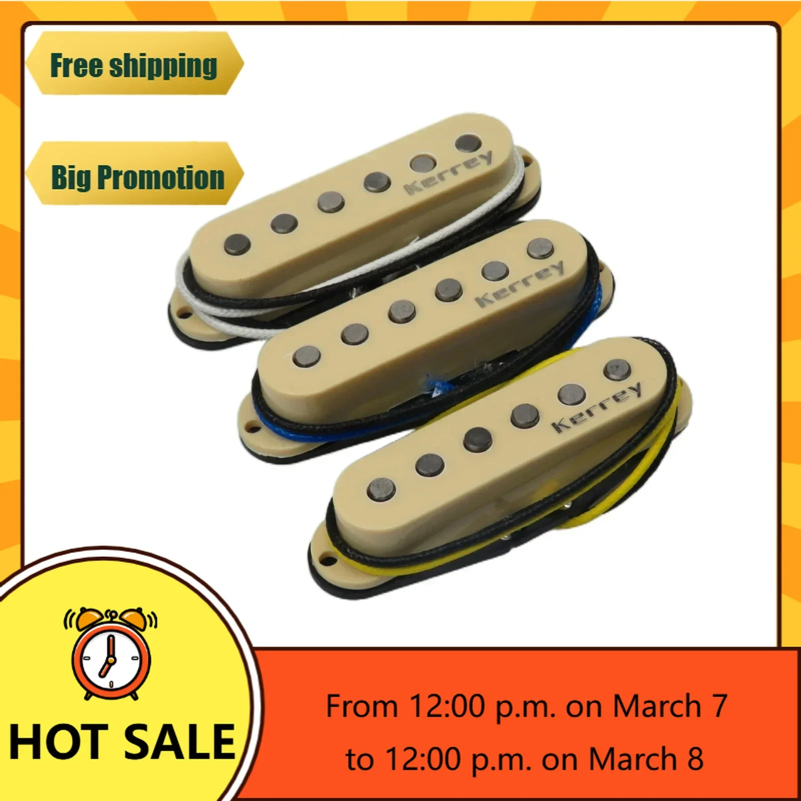 

Q-X Music Store-SSS / Set Pickups Guitar Kerrey Alnico V Vintage '59 Single coil Guitar Pickups