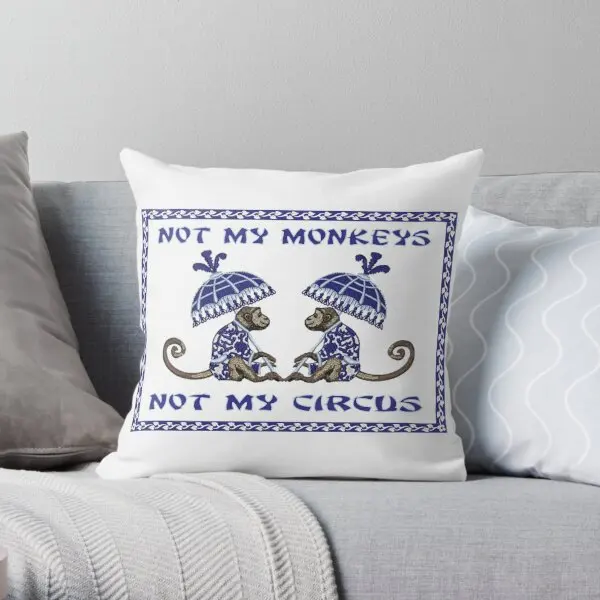 

Not My Monkeys Printing Throw Pillow Cover Bed Cushion Sofa Hotel Anime Soft Throw Bedroom Wedding Pillows not include One Side