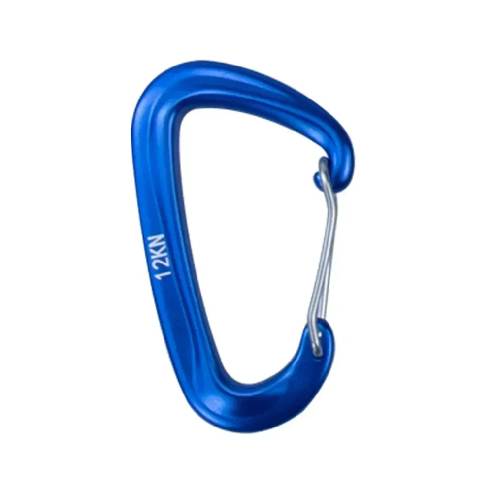 1PCS Durable 12KN D Carabiner Key Aluminum Wire Gate Spring Clip Locking Backpack Camping Hiking Climbing Equipment