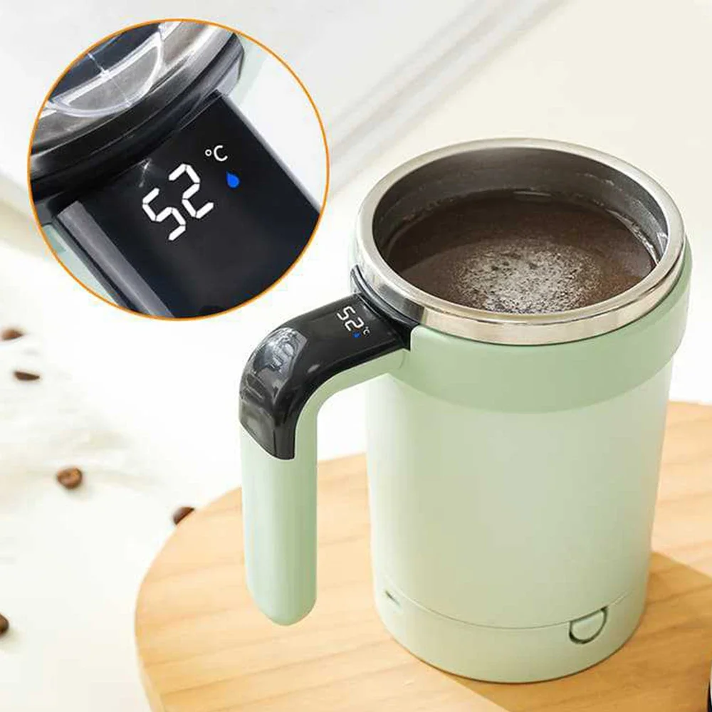 

Detachable Automatic Mixing Coffee Cup Intelligent Temperature Measuring Usb Rechargeable Mug Warm Coaster Magnetic Stirring Cup