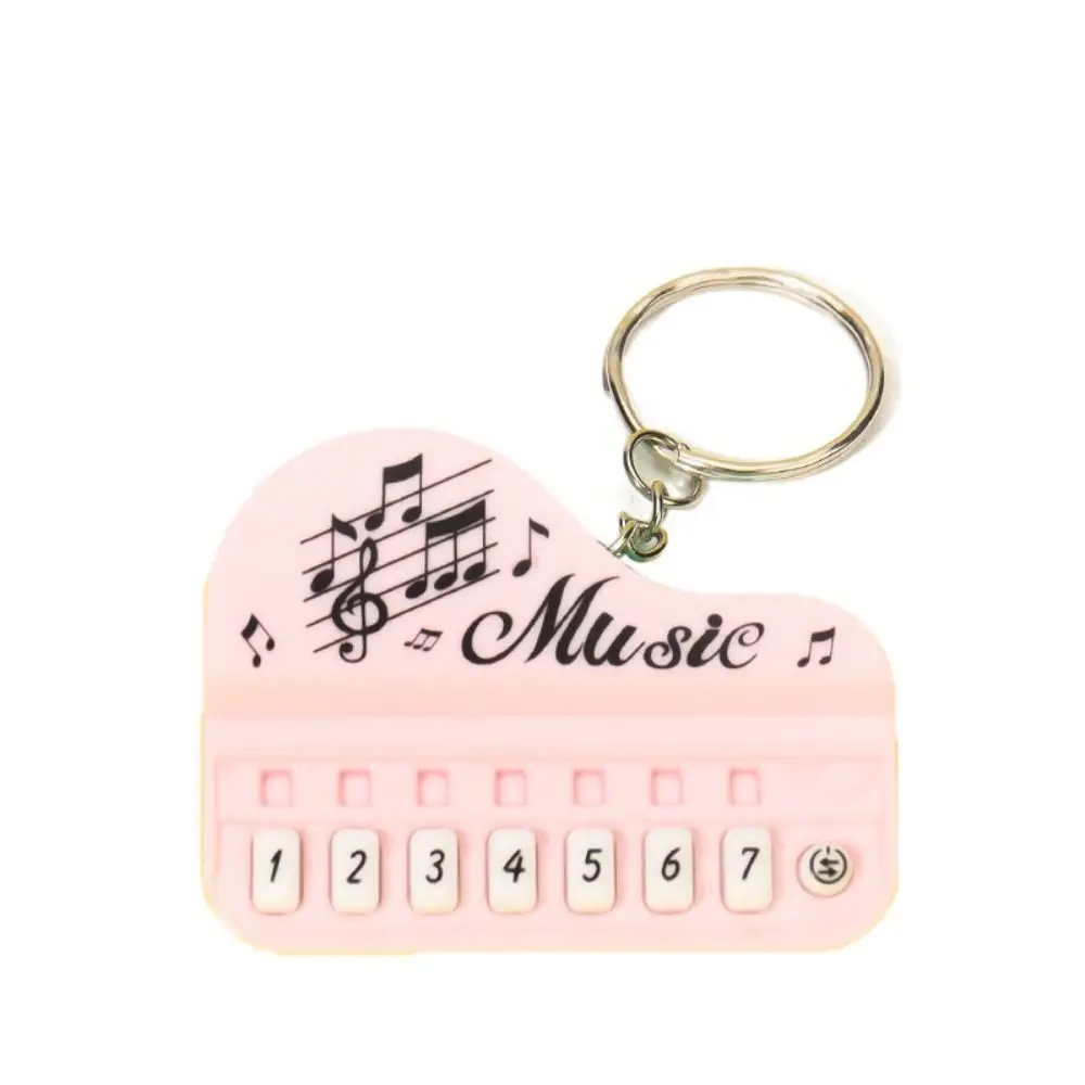Light ABS Electronic Organ Pendant Working Finger Piano Luminous Interactive Keychain Piano Keyring Toy