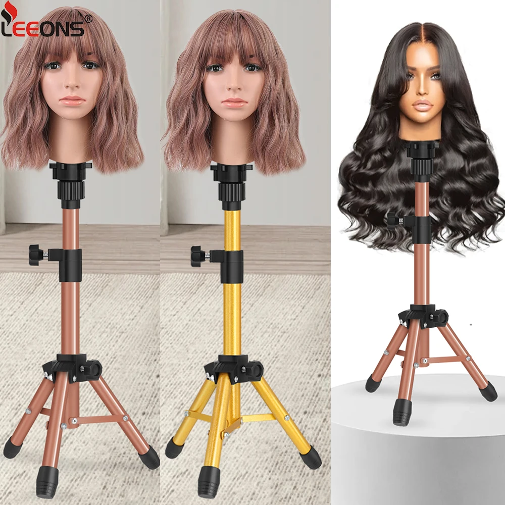 Mini Mannequin Head Holder 22.5Inch 64Cm Adjustable Tripod Stand Professional Mannequin Head Stand Holder Foldable Wig Stand