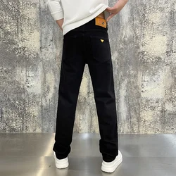 Light luxury high-end European men's loose jeans black versatile fashion casual men's trousers men's trousers