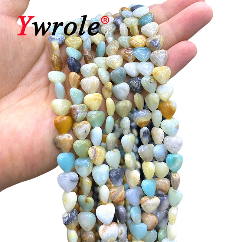 10x10 مللي متر الحب القلب الحجر الطبيعي امازونيتي فضفاض الفضاء الخرز لصنع المجوهرات أقراط يدوية أساور إكسسوارات جذابة #1