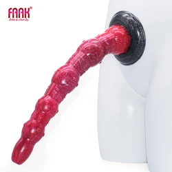 FAAK 14.5 inch Long Anal Beads With Sucker Balls Anus Massage Silicone Dildos Multi Color Butt Plug Sex Toys For Women Men