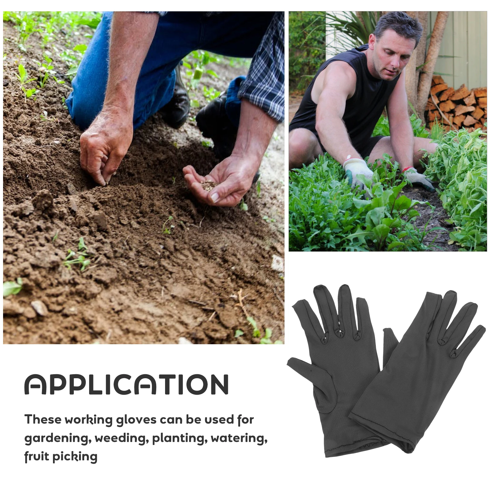 

5 Pairs Grey Gardening Gloves Durable Non-Slip Outdoor Work Elastic Fit XL Size Protective Garden Gloves Weeding Planting