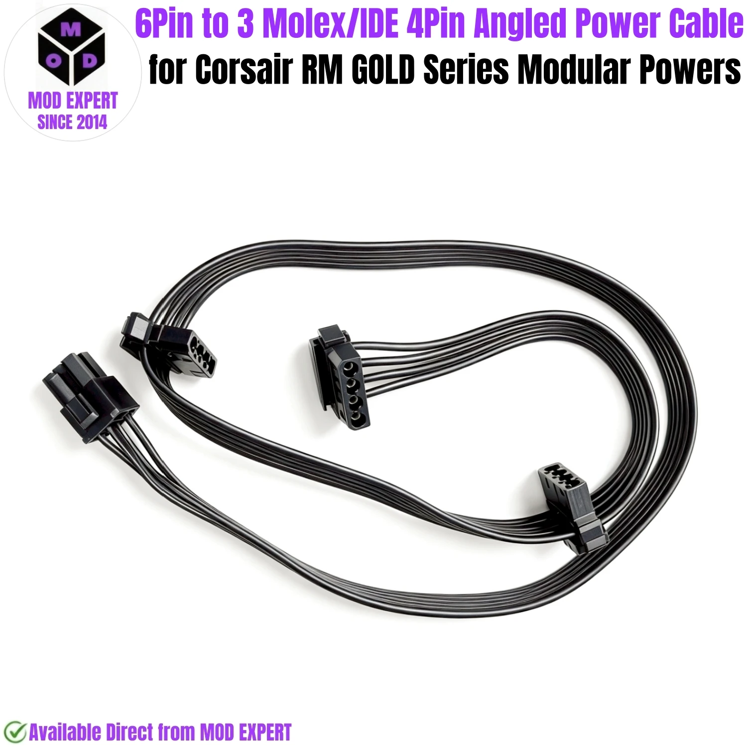 para-corsair-rm-cabo-de-alimentacao-periferica-com-3-conectores-molex-ide-de-4-pinos-e-angulo-para-fontes-de-alimentacao-modulares-corsair-rm1000-rm850-rm750-rm650-rm550-e-rm450