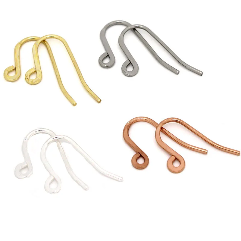 20 Stück Edelstahl-Ohrringhaken, hypoallergen, vergoldet, versilbert, Ohrringverschluss, Draht für die Herstellung von DIY-Schmuck