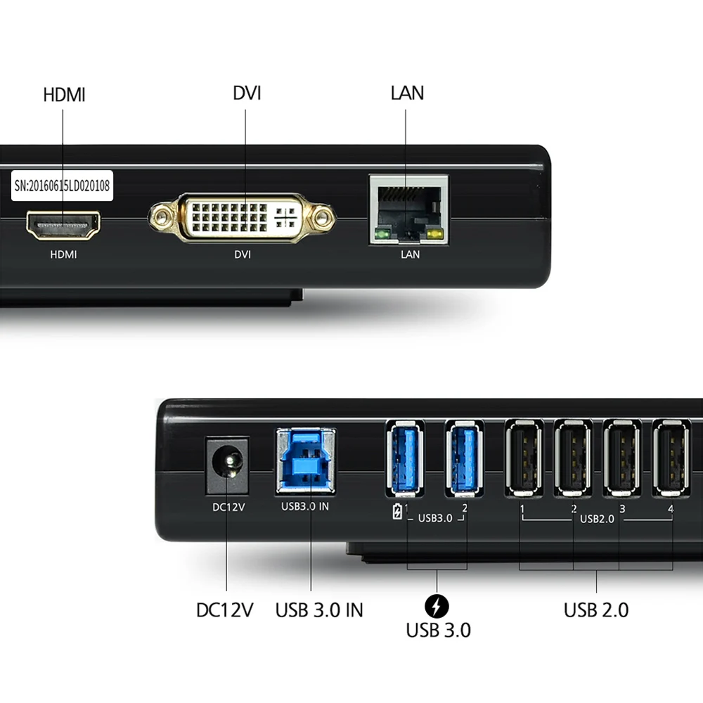 Wavlink USB 3.0ユニバーサルディスプレイリンクステーション,デュアル