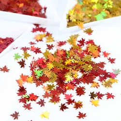 Holographic Maple Leaf Glitter Flakes Epoxy Resin Filling Mixed Maple Leaf Sequins Autumn DIY Molds Crafts Filler Pendant Making