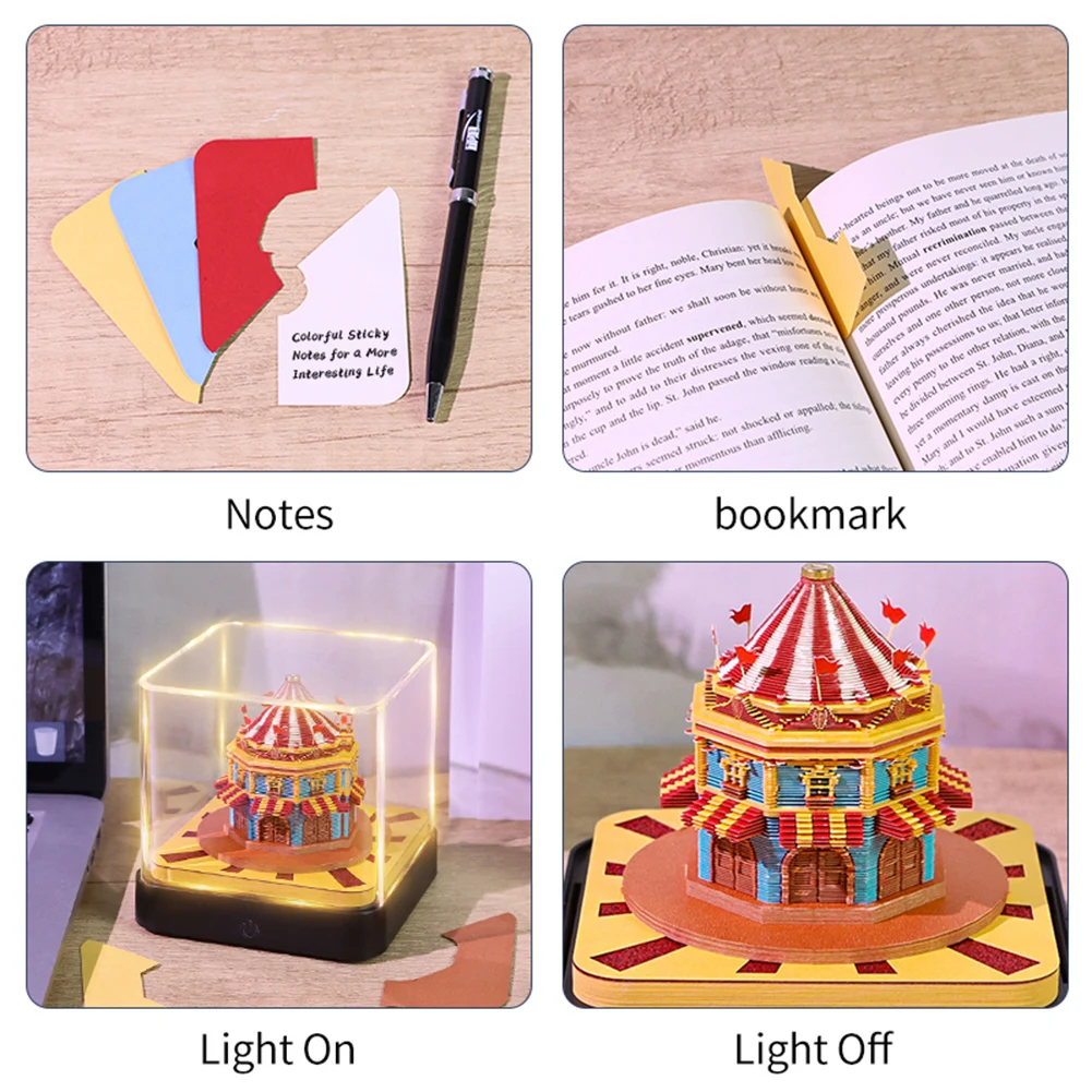 Blocco note 3D Art Stickys Notes Note di carta fatte a mano Ornamento da scrivania per l'ufficio di studio domestico