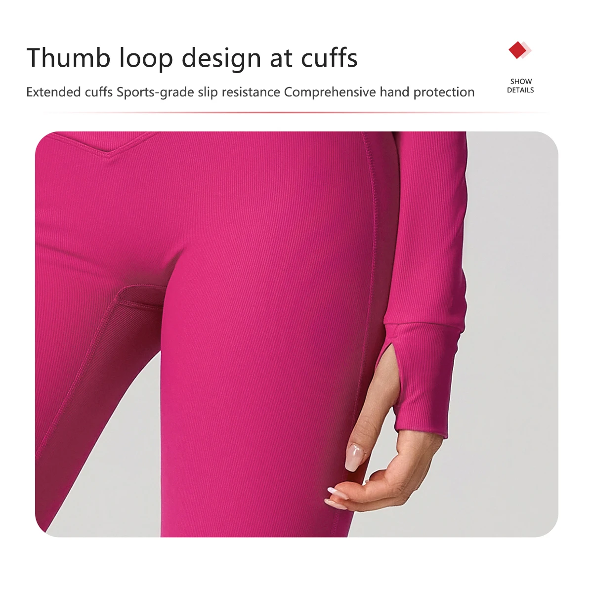 Damen Sportjacke mit hohem Kragen und Reißverschluss, Slim Fit, Langarm Yoga & Fitness Oberteil, schnelltrocknend und atmungsaktiv, Outdoor-Sportbekleidung – Detail 8
