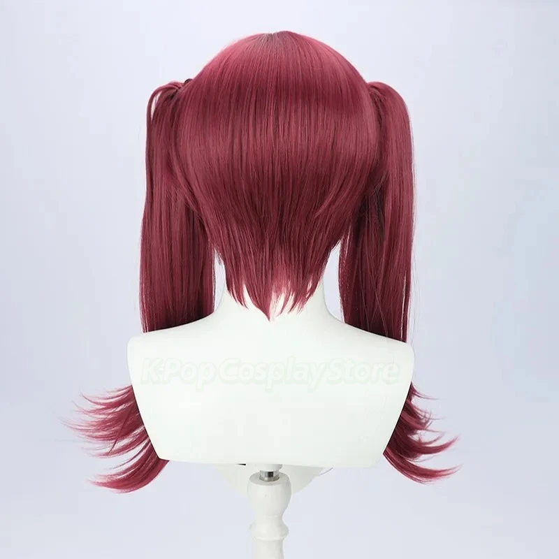 アニメ Hololive Houshou マリンコスプレウィッグロリータレッドデュアルスギナ髪型耐熱合成かつらハロウィンカーニバル