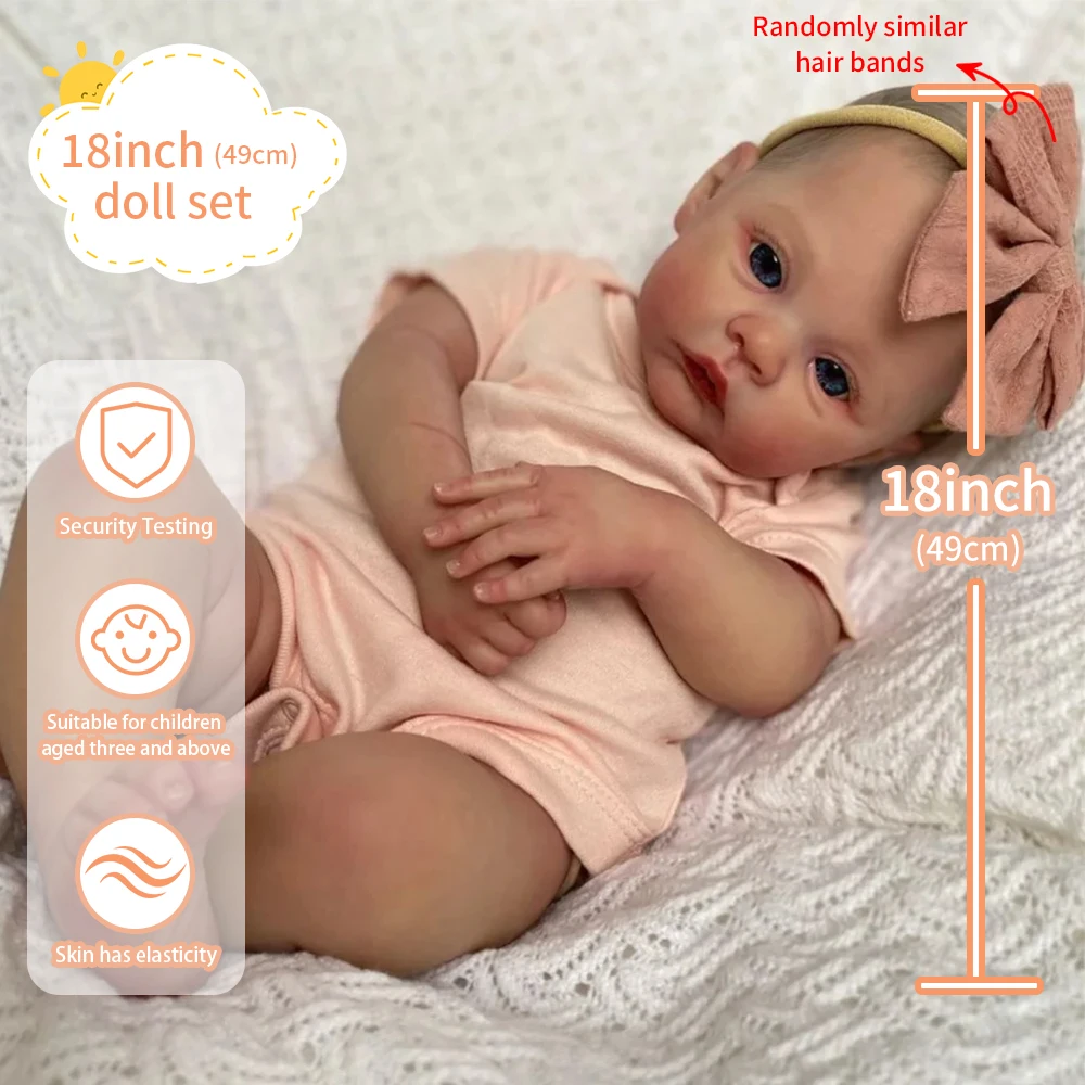 

18-дюймовый полностью виниловый корпус для девочек, моющийся луг для новорожденных девочек с 3D рисунком кожи с видимыми венами, игрушки для девочек, подарки