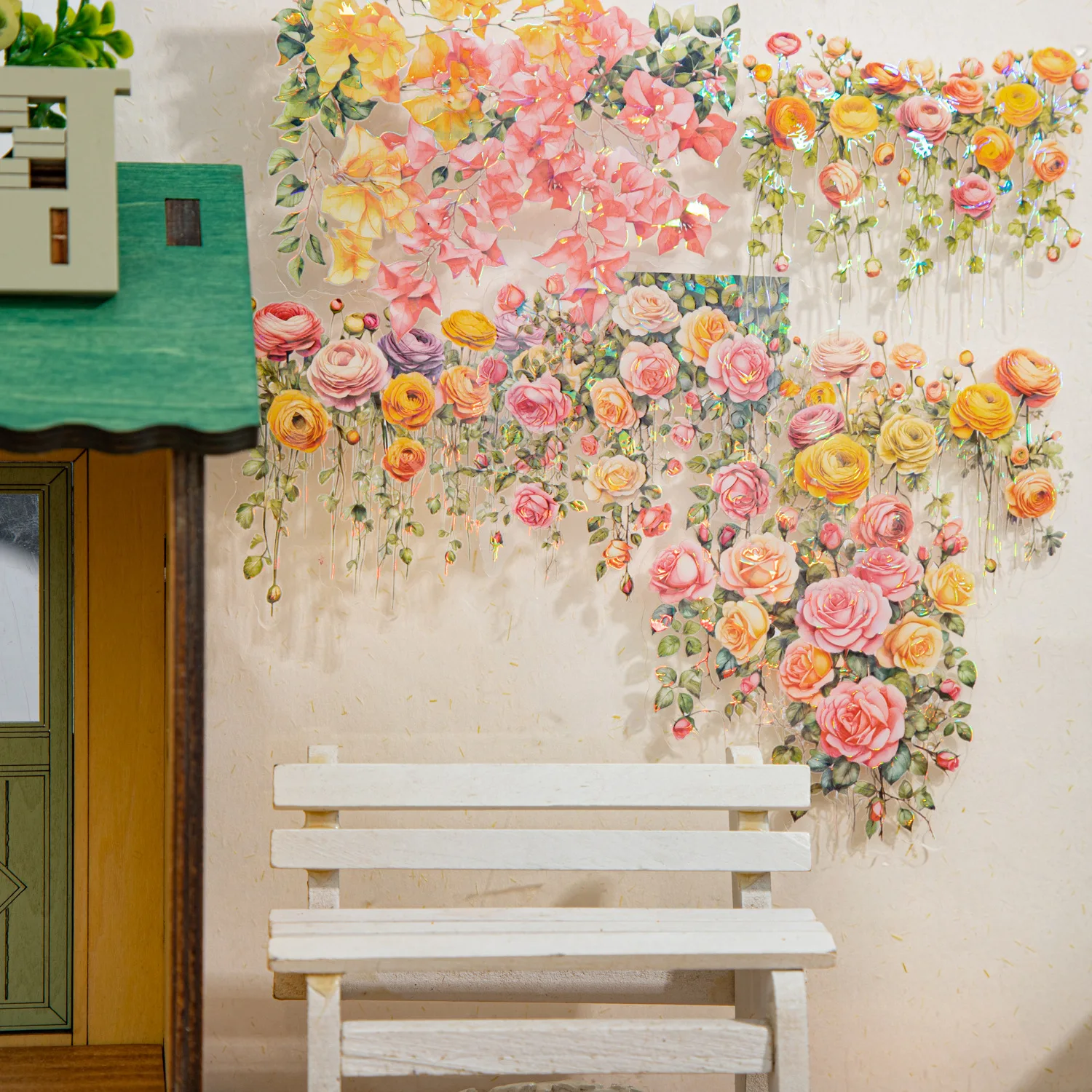 10 Pcs/pack Romantic Flower Vine Series Decorative Sticker Shell Light Collage Scrapbooking Label Diary Album Journal Planner