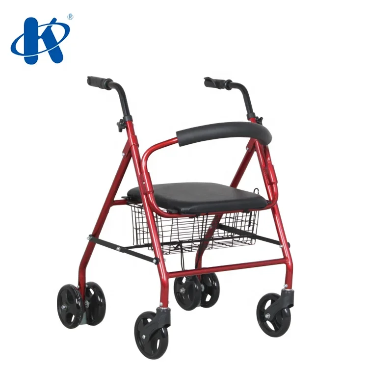 Foldable elderly walker rollator shopping stroller  Light Weight Foldable Aluminum Rollator