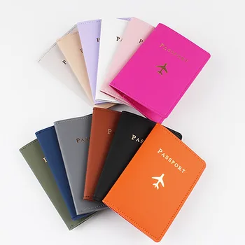 Airplane Passport Cover Women Men Travel Passport Case Pu Leather Fashion Passport Wallet Purse Girl Passport Credit Card Holder